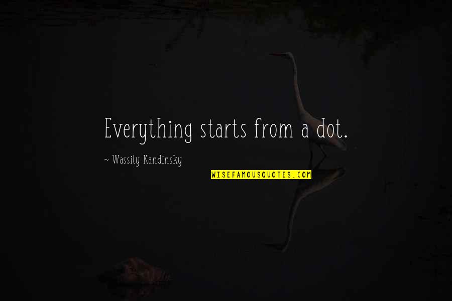 Diadems Quotes By Wassily Kandinsky: Everything starts from a dot.