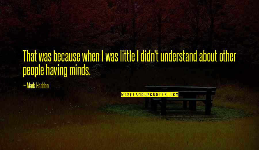 Didn't Understand Quotes By Mark Haddon: That was because when I was little I