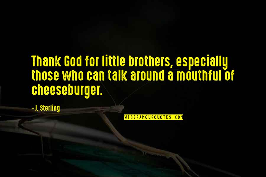 Difference Of Opinions Quotes By J. Sterling: Thank God for little brothers, especially those who