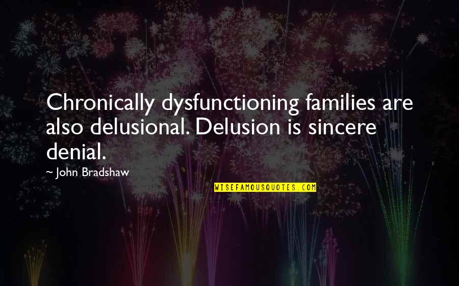 Diffusive Panels Quotes By John Bradshaw: Chronically dysfunctioning families are also delusional. Delusion is