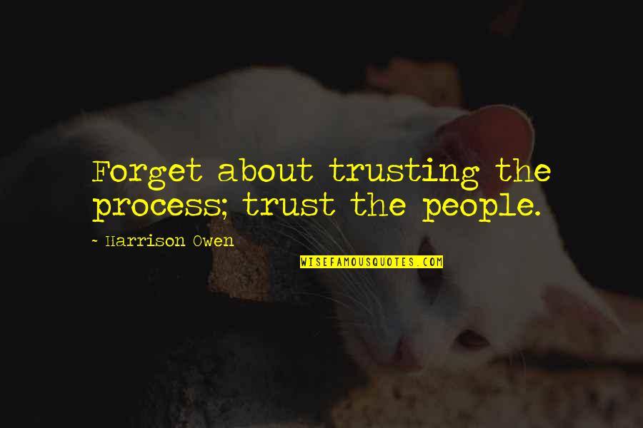 Diingatkan Quotes By Harrison Owen: Forget about trusting the process; trust the people.