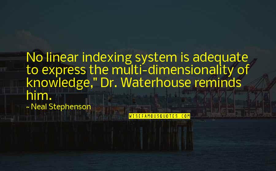 Dimensionality Quotes By Neal Stephenson: No linear indexing system is adequate to express