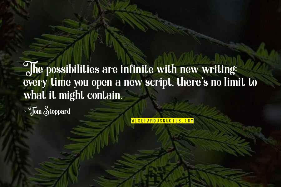 Dimenticare Futuro Quotes By Tom Stoppard: The possibilities are infinite with new writing; every