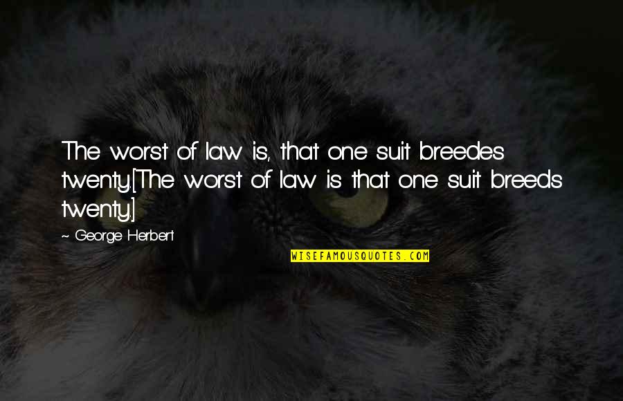 Diminuto Significado Quotes By George Herbert: The worst of law is, that one suit