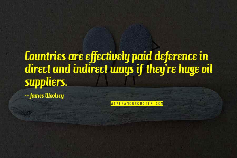 Direct Versus Indirect Quotes By James Woolsey: Countries are effectively paid deference in direct and