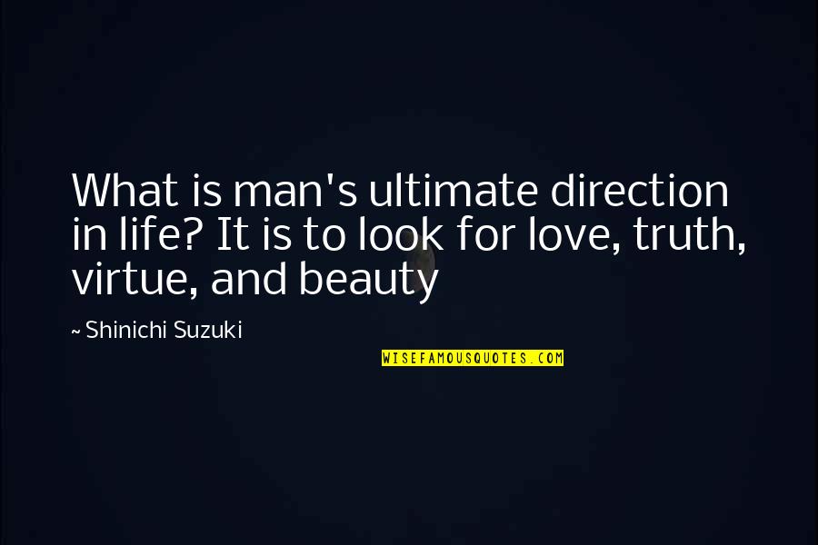 Direction And Love Quotes By Shinichi Suzuki: What is man's ultimate direction in life? It