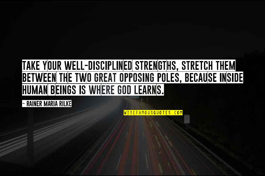 Disciplined Quotes By Rainer Maria Rilke: Take your well-disciplined strengths, stretch them between the