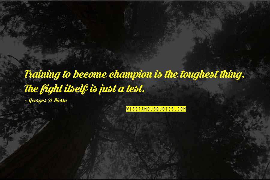 Diskstation Quotes By Georges St-Pierre: Training to become champion is the toughest thing.