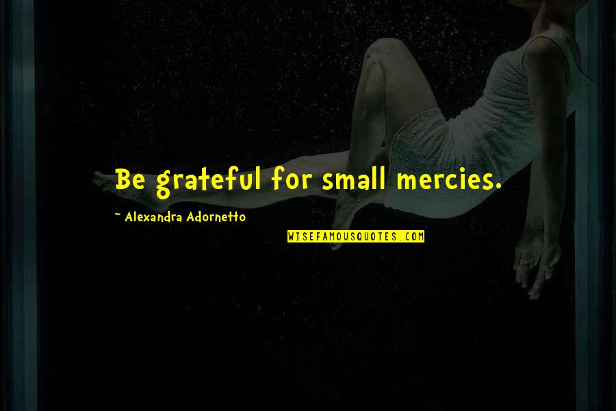 Distanciamiento Social Explicado Quotes By Alexandra Adornetto: Be grateful for small mercies.