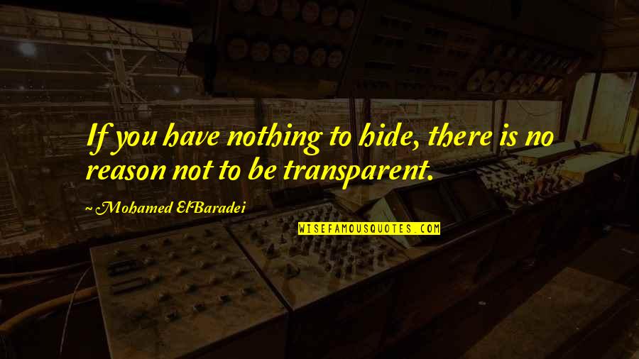 Distinctively Sweden Quotes By Mohamed ElBaradei: If you have nothing to hide, there is