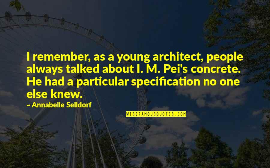 Distressing Techniques Quotes By Annabelle Selldorf: I remember, as a young architect, people always