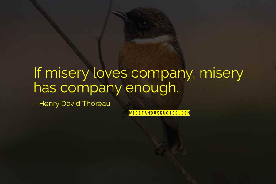 Dlz Engineering Quotes By Henry David Thoreau: If misery loves company, misery has company enough.