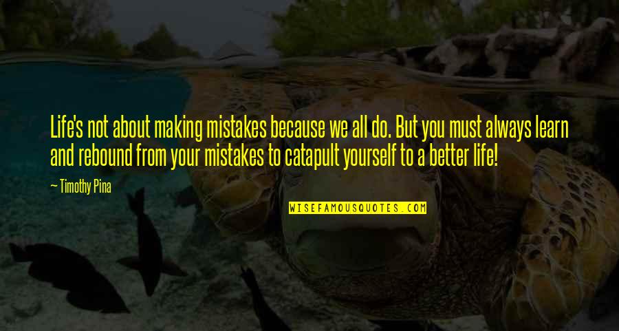 Do We Learn From Our Mistakes Quotes By Timothy Pina: Life's not about making mistakes because we all