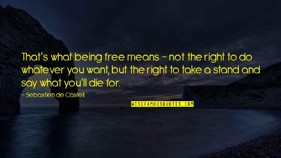 Do Whatever You Want To Quotes By Sebastien De Castell: That's what being free means - not the