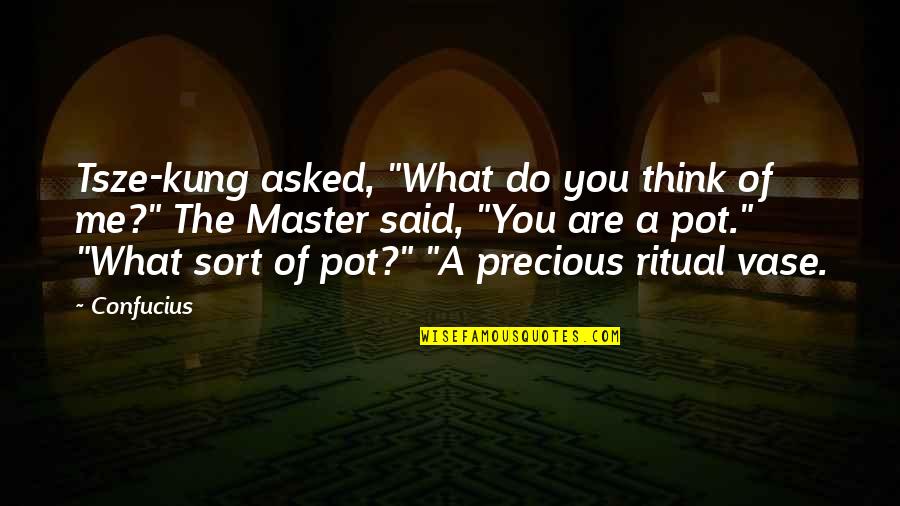 Do You Think Of Me Quotes By Confucius: Tsze-kung asked, "What do you think of me?"