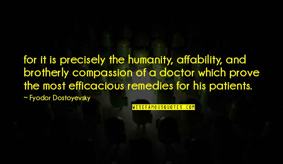 Doctor Humanity Quotes By Fyodor Dostoyevsky: for it is precisely the humanity, affability, and