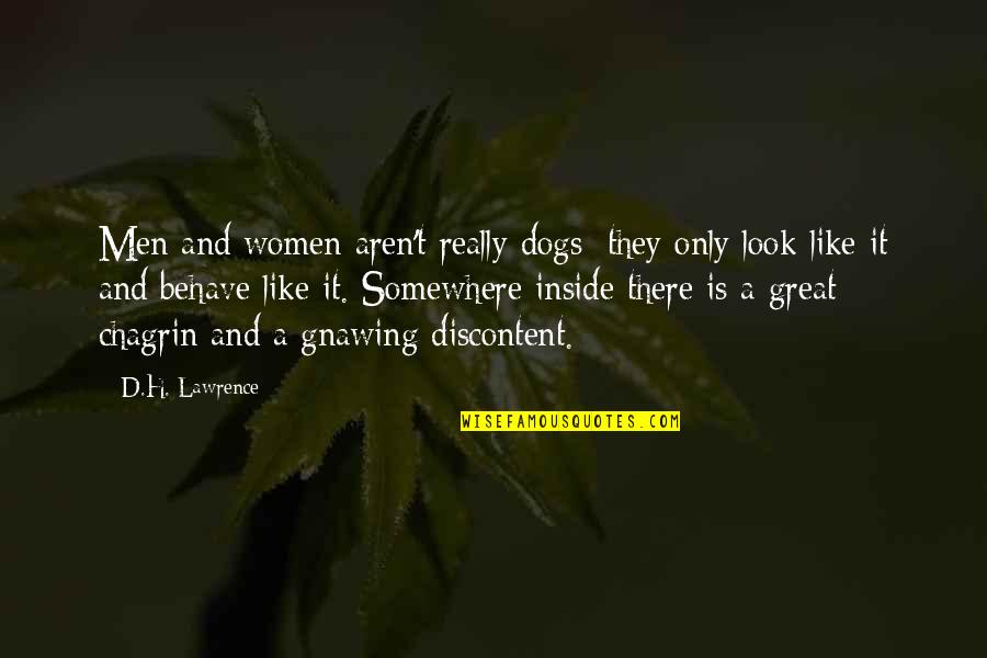 Dog Look Quotes By D.H. Lawrence: Men and women aren't really dogs: they only