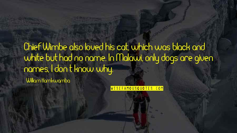 Dogs Quotes By William Kamkwamba: Chief Wimbe also loved his cat, which was