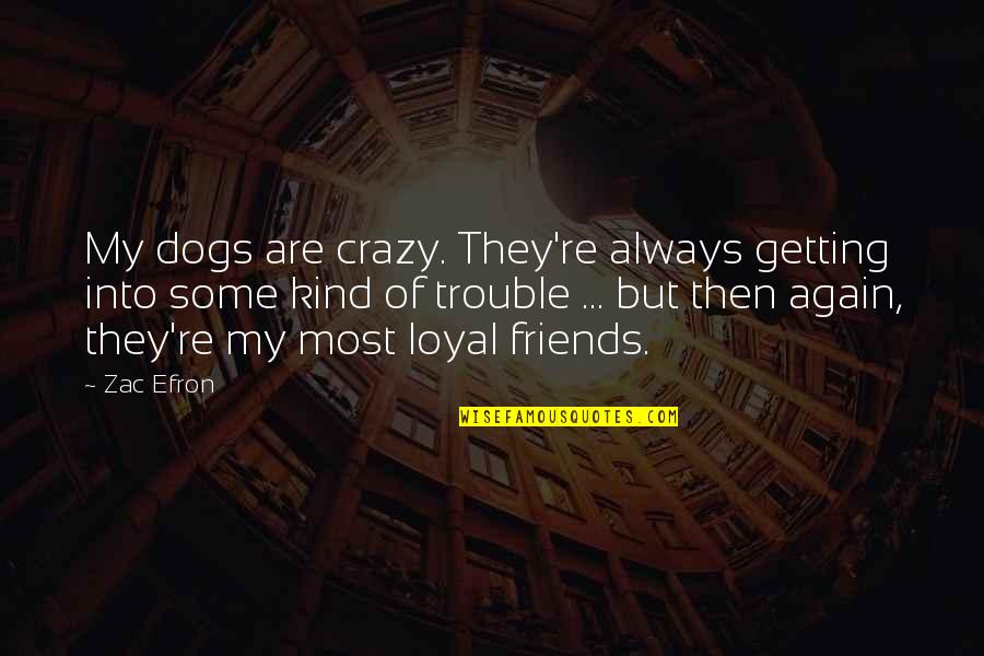 Dogs Quotes By Zac Efron: My dogs are crazy. They're always getting into