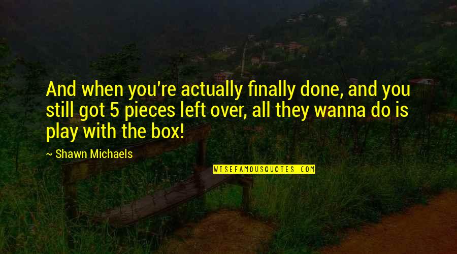 Done And Over You Quotes By Shawn Michaels: And when you're actually finally done, and you