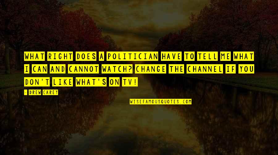 Don't Change Me Quotes By Drew Carey: What right does a politician have to tell