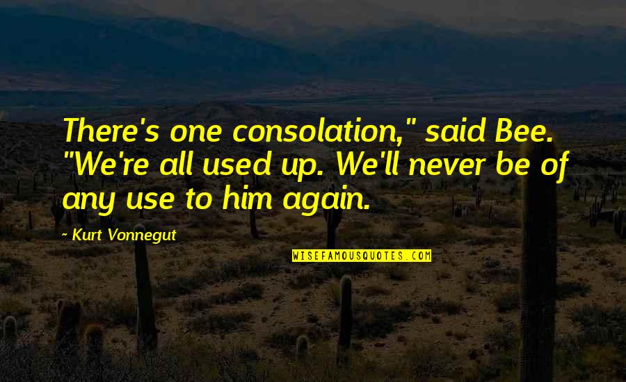 Don't Listen To Negative Talk Quotes By Kurt Vonnegut: There's one consolation," said Bee. "We're all used