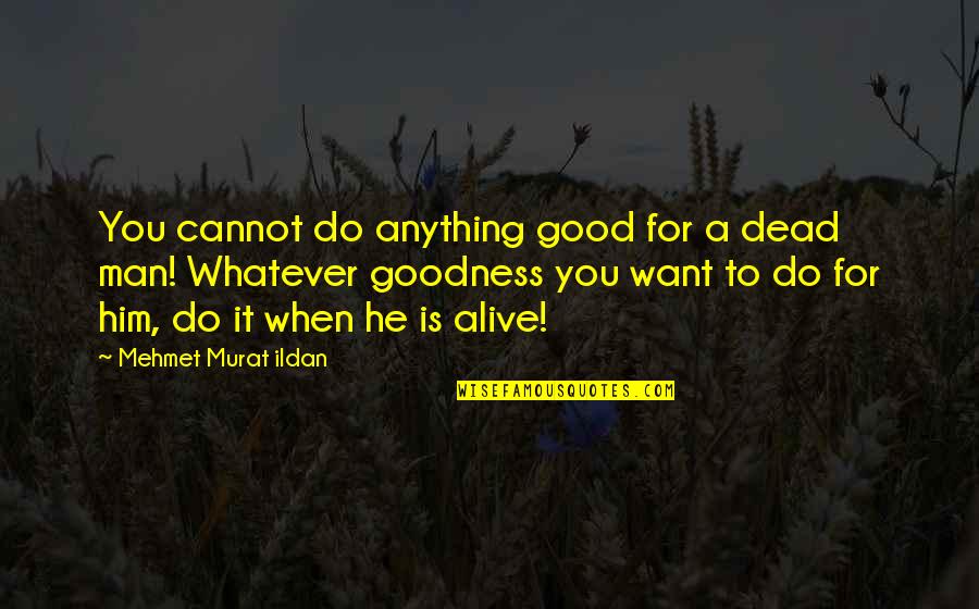 Dont Say Bad Words To Others Quotes By Mehmet Murat Ildan: You cannot do anything good for a dead