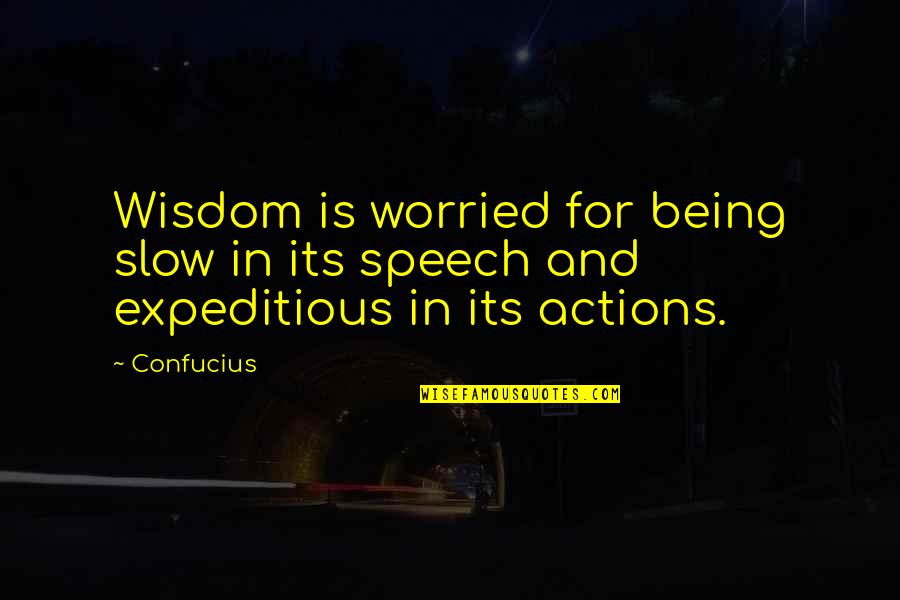 Dorf Haus Quotes By Confucius: Wisdom is worried for being slow in its