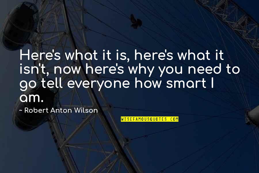 Dorssers Quotes By Robert Anton Wilson: Here's what it is, here's what it isn't,