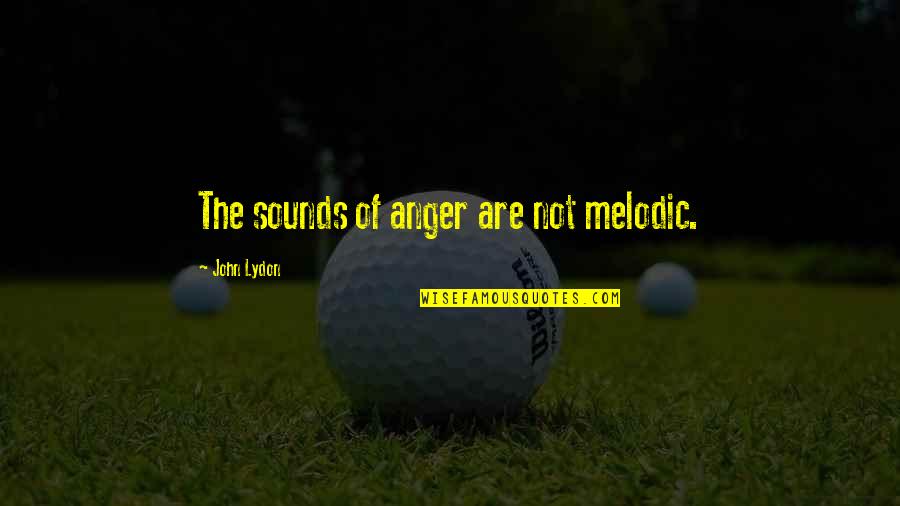 Doshisha Quotes By John Lydon: The sounds of anger are not melodic.