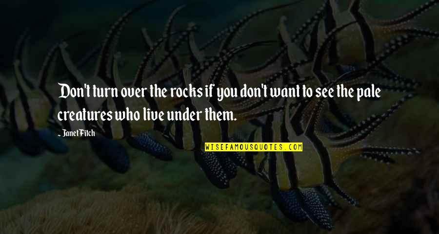 Douazeci Si Quotes By Janet Fitch: Don't turn over the rocks if you don't