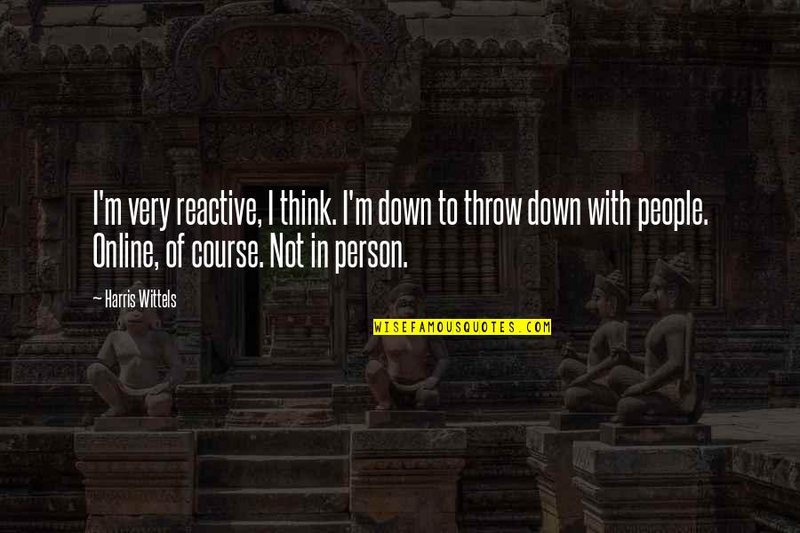 Down Person Quotes By Harris Wittels: I'm very reactive, I think. I'm down to