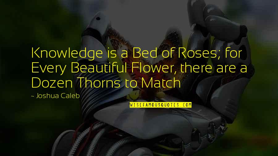 Dozen Roses Quotes By Joshua Caleb: Knowledge is a Bed of Roses; for Every