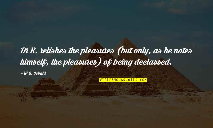 Dr Hook Quotes By W.G. Sebald: Dr K. relishes the pleasures (but only, as