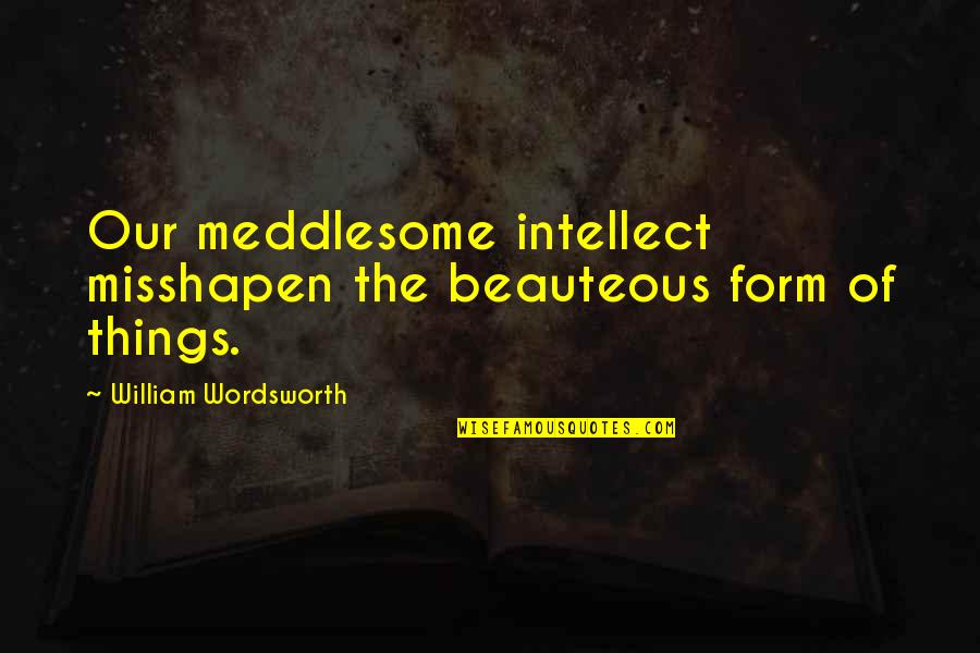 Dr Yunus Quotes By William Wordsworth: Our meddlesome intellect misshapen the beauteous form of