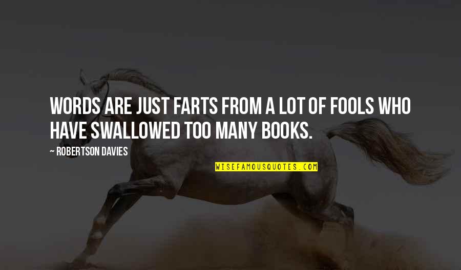 Drakes Greatest Quotes By Robertson Davies: Words are just farts from a lot of