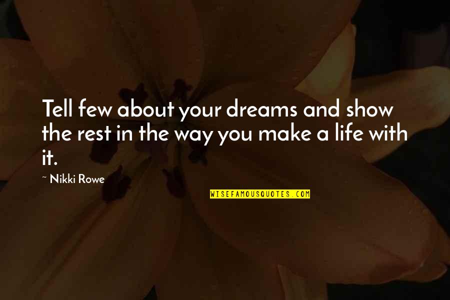 Dream Big Success Quotes By Nikki Rowe: Tell few about your dreams and show the