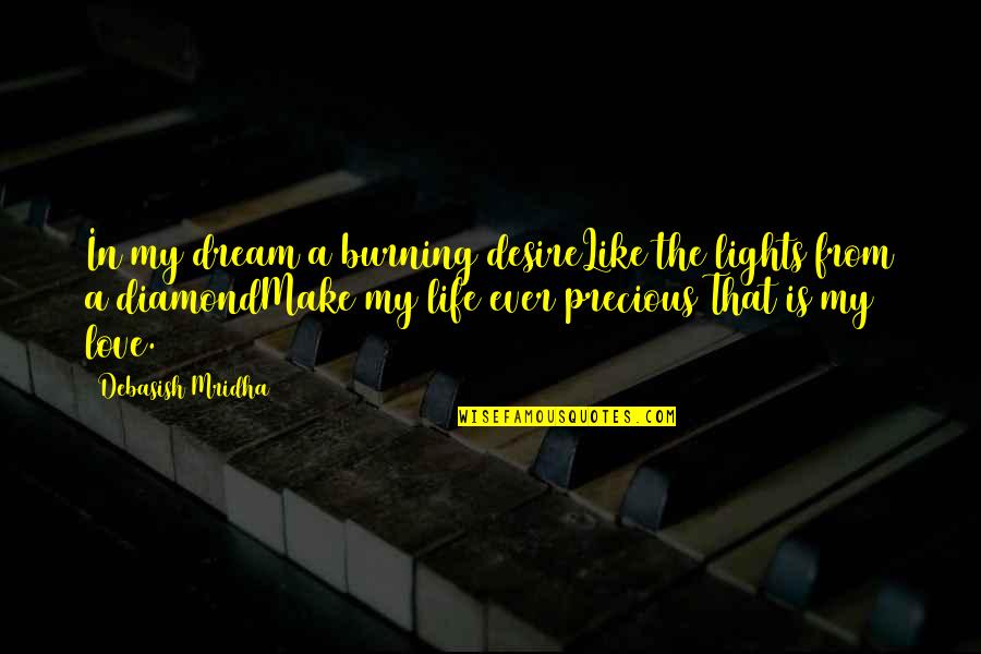 Dream My Life Quotes By Debasish Mridha: In my dream a burning desireLike the lights