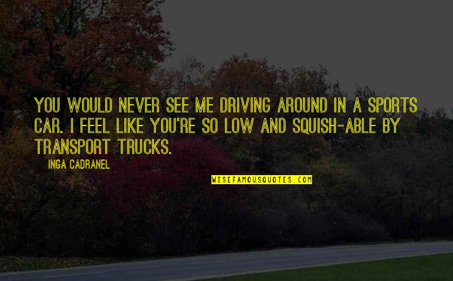 Driving Around Quotes By Inga Cadranel: You would never see me driving around in