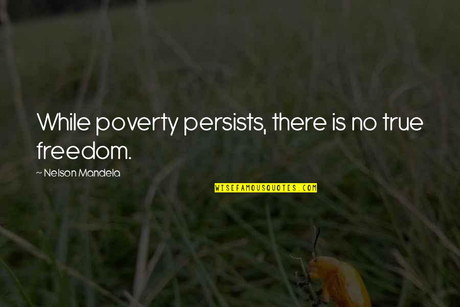 Du Bois Souls Of Black Folk Quotes By Nelson Mandela: While poverty persists, there is no true freedom.