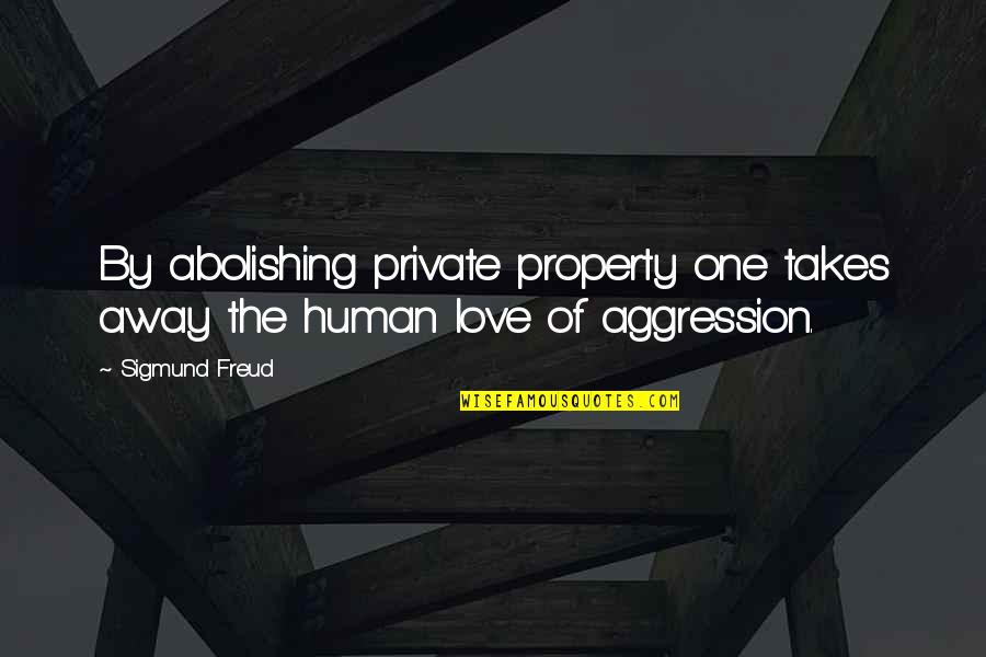 Dunyaaktuel Quotes By Sigmund Freud: By abolishing private property one takes away the