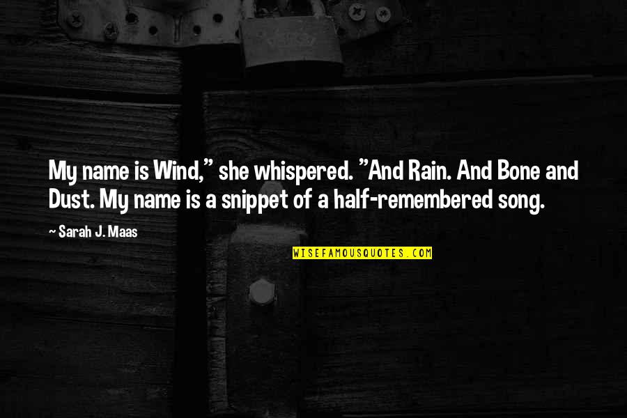 Dust Quotes By Sarah J. Maas: My name is Wind," she whispered. "And Rain.