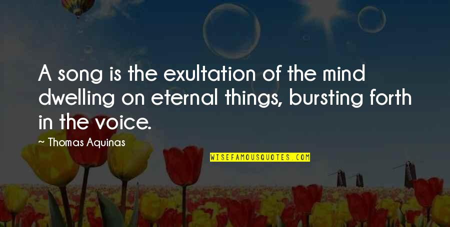 Dwelling Best Quotes By Thomas Aquinas: A song is the exultation of the mind