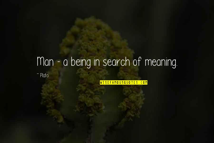 Dworsky Design Quotes By Plato: Man - a being in search of meaning.