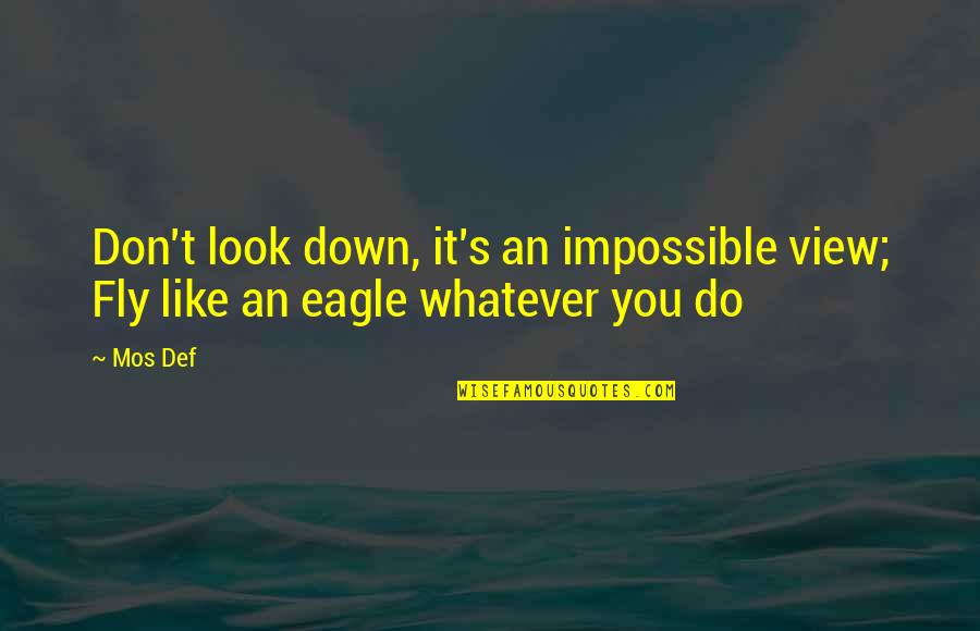 Eagles Quotes By Mos Def: Don't look down, it's an impossible view; Fly