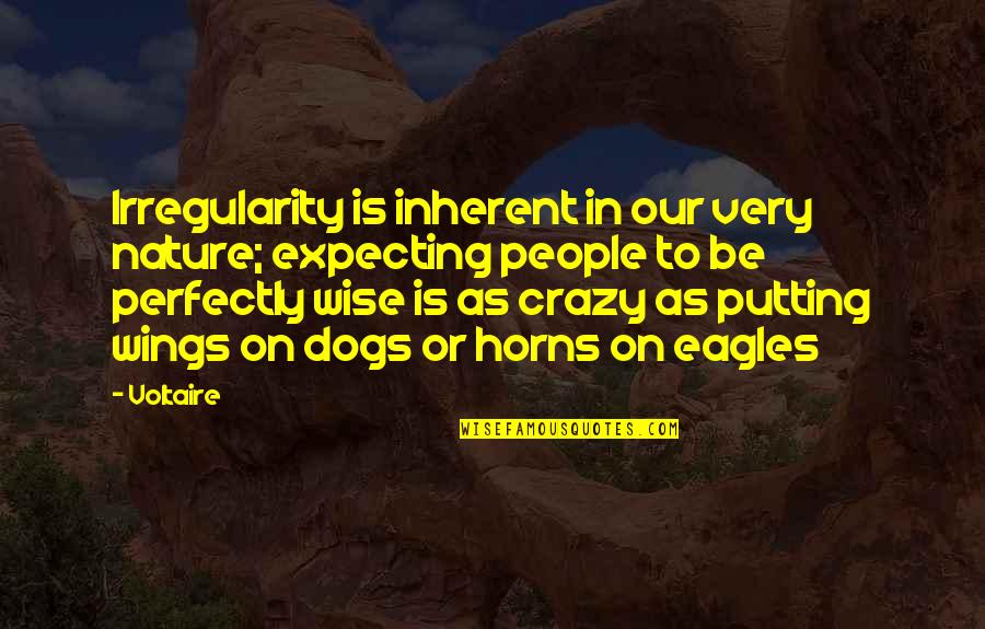 Eagles Quotes By Voltaire: Irregularity is inherent in our very nature; expecting