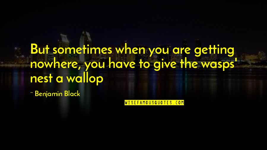 Eastwoods World Quotes By Benjamin Black: But sometimes when you are getting nowhere, you