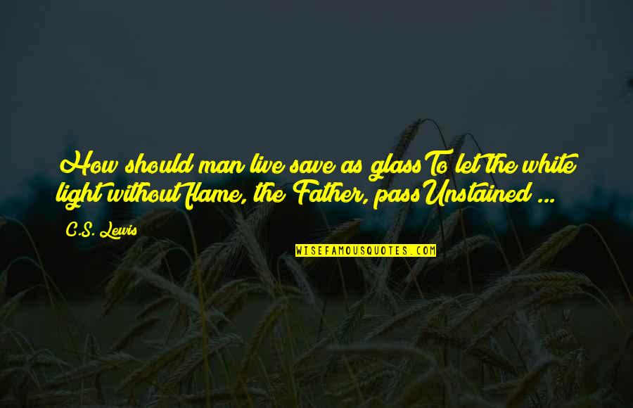 Easy Way Of Life Quotes By C.S. Lewis: How should man live save as glassTo let