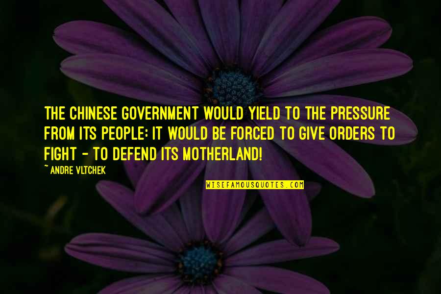 Echephron Quotes By Andre Vltchek: The Chinese government would yield to the pressure