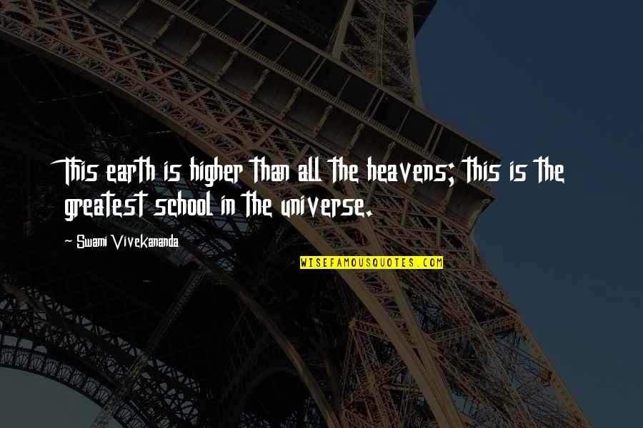 Economics Personal Statement Quotes By Swami Vivekananda: This earth is higher than all the heavens;